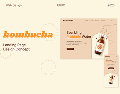 Website Kombucha store landing UI/UX Design