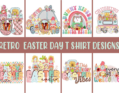 RETRO EASTER DAY T-SHIRT DESIGNS