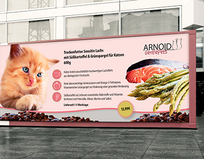 Schulprojekt | Werbebanner für Katzenfutterhersteller