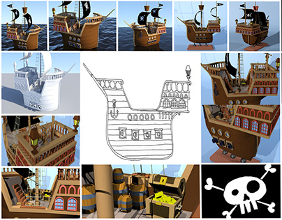 Navio Pirata Cartoon