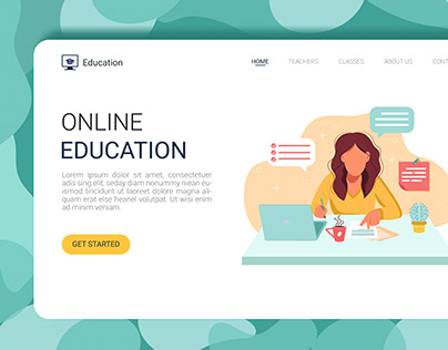 Illustration for Online Education landing page