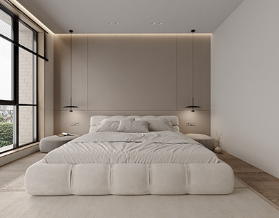 Warm minimalistic bedroom