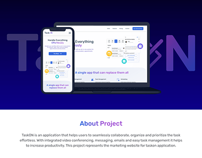TaskOn - Marketing Website for Productivity App