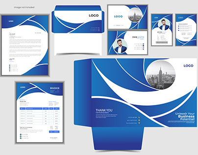 Modern and clean business stationary template design