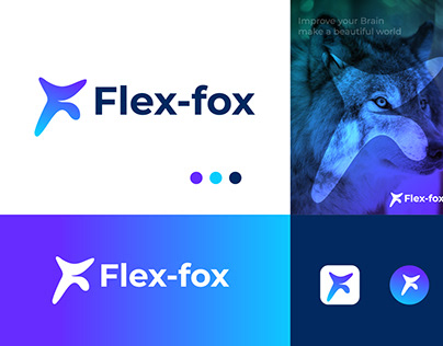 Letter F logo, Fox logo, Abstract F logo