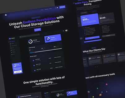 Website Design for SaaS Dashboard Cloud Storage