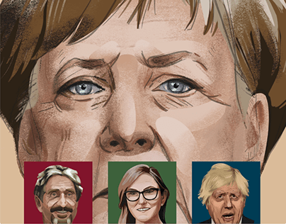 Portrait Illustration Series. Angela Merkel