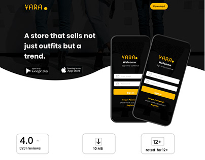 YARA Mobile Landing Page
