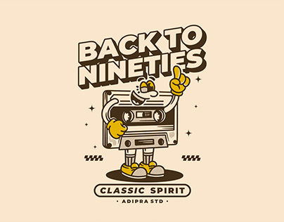 Back to nineties. Tape cassette character