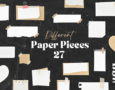 27 Different Ragged Paper Pieces