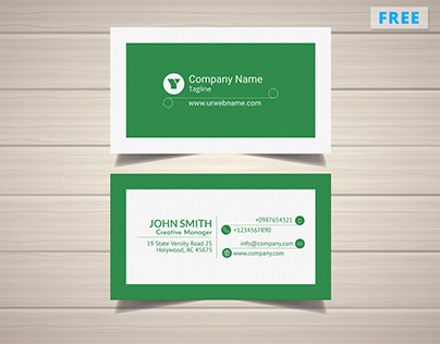 Free Minimal Green Business Card Template