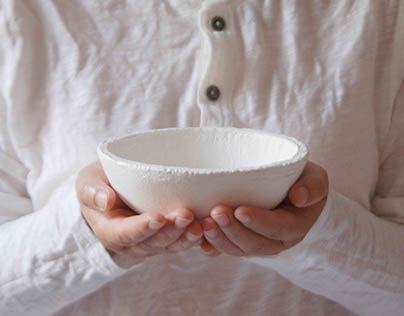 A bowl made of rice & rice paper