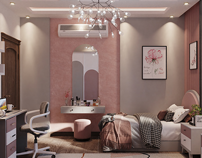 Modern girls bedroom - Interior design