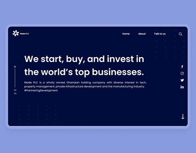 MadePLC holding company website UI design