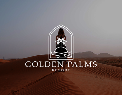 golden palms logo design