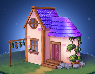 Granny's House 3D model + 2D render