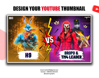 Gaming (Free Fire) YouTube Thumbnails - EG - DV