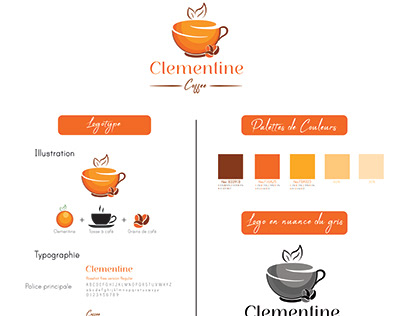 Clementine coffe logo design