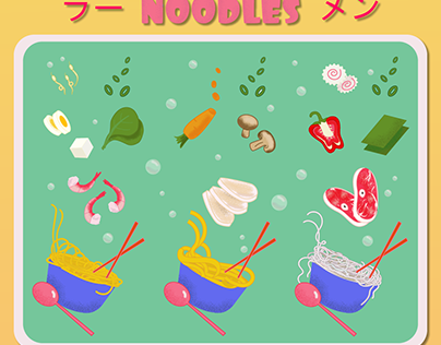Menu noodles or ramen with options to choose