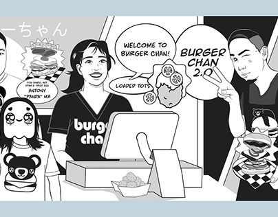 Burger Chan 2.0 Mural Illustrations (photos to come)