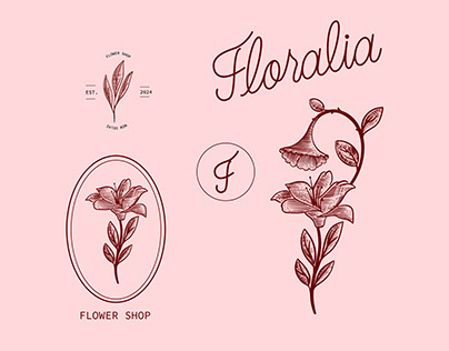Floralia( Flower shop) - wordmark logo and Illustration