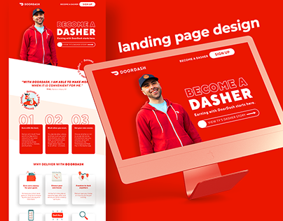 Landing Page Design | Become A Dasher (Doordash)