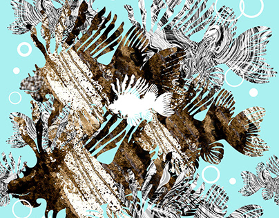 Abstraction. print for fabric. Underwater weekdays