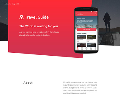 Travel Guide Android app design