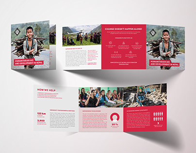 Trifold design for NGO People in Need