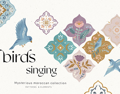 Birds singing. Moroccan collection