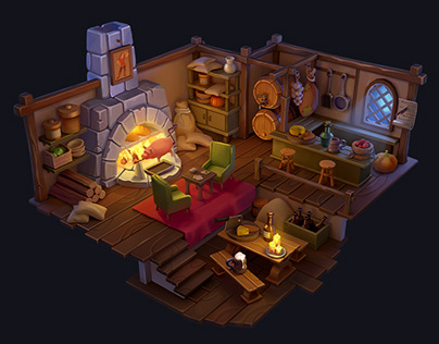 Tavern. Cartoon game art