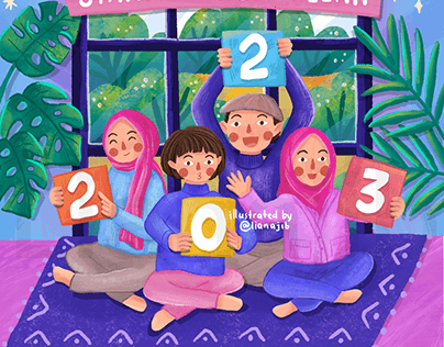 Calendar Illustration with Maleo Ink print, Indonesia