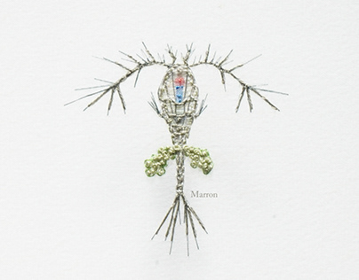 Copepod -Levitating embroidery-