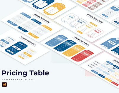Pricing Table Slides Illustrator Infographics