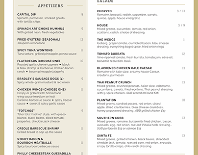 Andrew's Dinner and Lunch Menu Designs