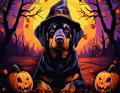 Rottweiler Witchy Dog: A Halloween Wonder