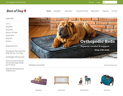 Shopify Website for Dog Products