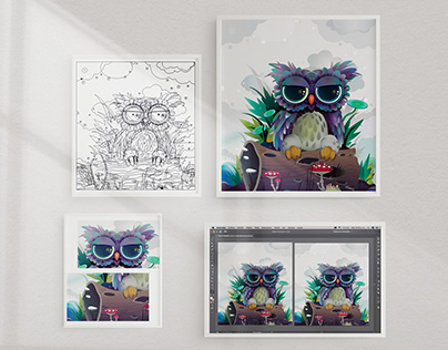Ilustración "Owl" de Alexandra Zutto
