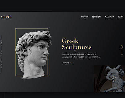 Sculpture Website Concept | First screen