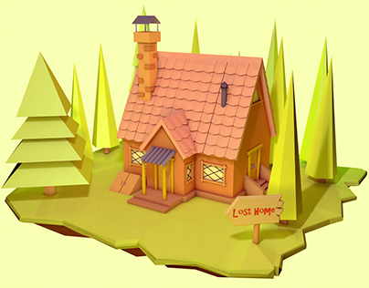Low Poly 3d House