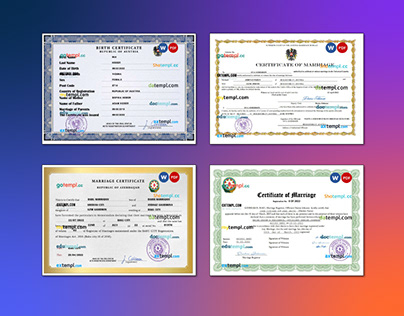 Austria Azerbaijan certificate templates psd