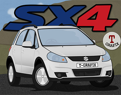 Suzuki SX4 Vector Drawing