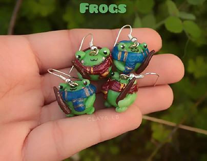 Wizard frog earrings