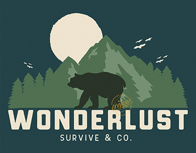 Wonderlust illustration for t-shirt