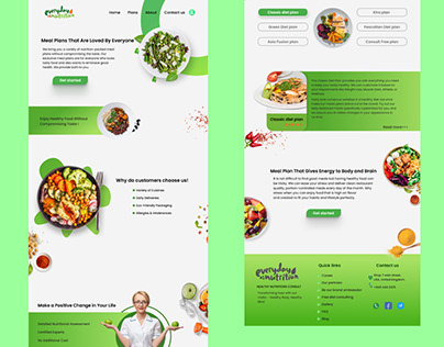 Nutrition's website | Landing page