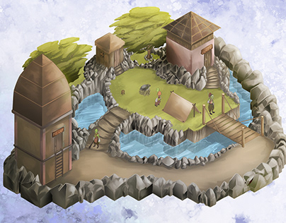 Isometric Goblin Village Concept