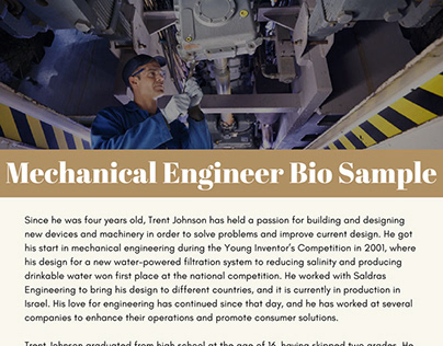 Mechanical Engineer Bio Sample