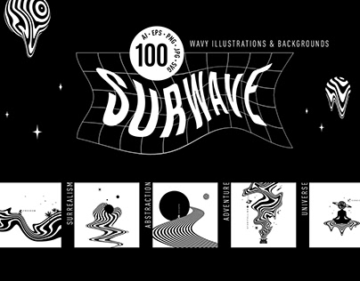 SurWave. 100 Wavy Illustrations