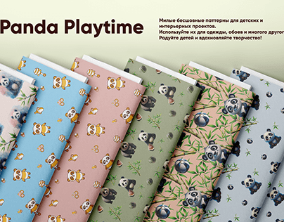 Panda Playtime-набор бесшовных паттернов с пандами
