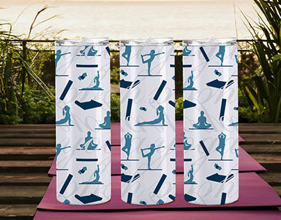 Yoga Motivational Tumbler Wrap Sublimation Design